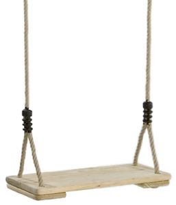 Wooden Swing Seat with adjustable ropes