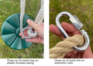 Rope swing metal fittings from RopesDirect