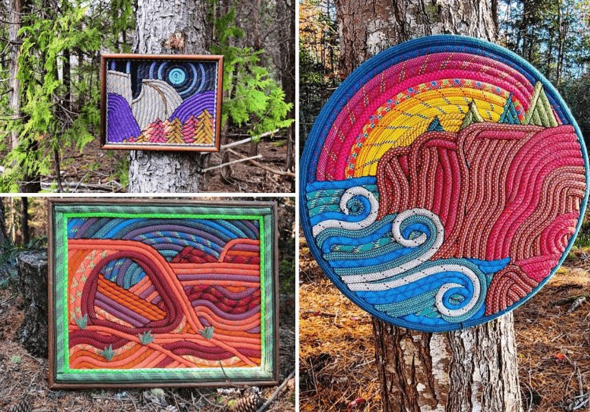 Rope art made from climbing ropes