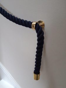 Rope bannister with brass fitting from Ropes Direct