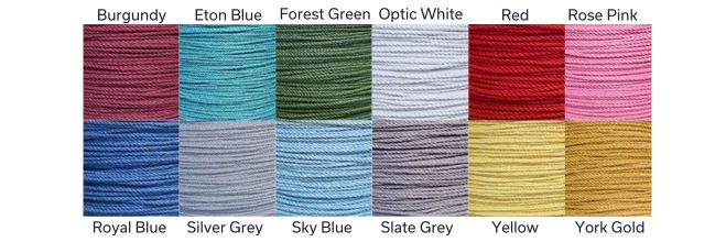 Dyed cotton rope colours