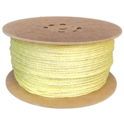 Yellow polypropylene draw cord rope