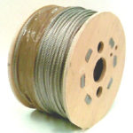 Steel wire rope 7 x 7 construction on wooden reel