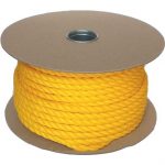 Yellow polypropylene rope on a reel