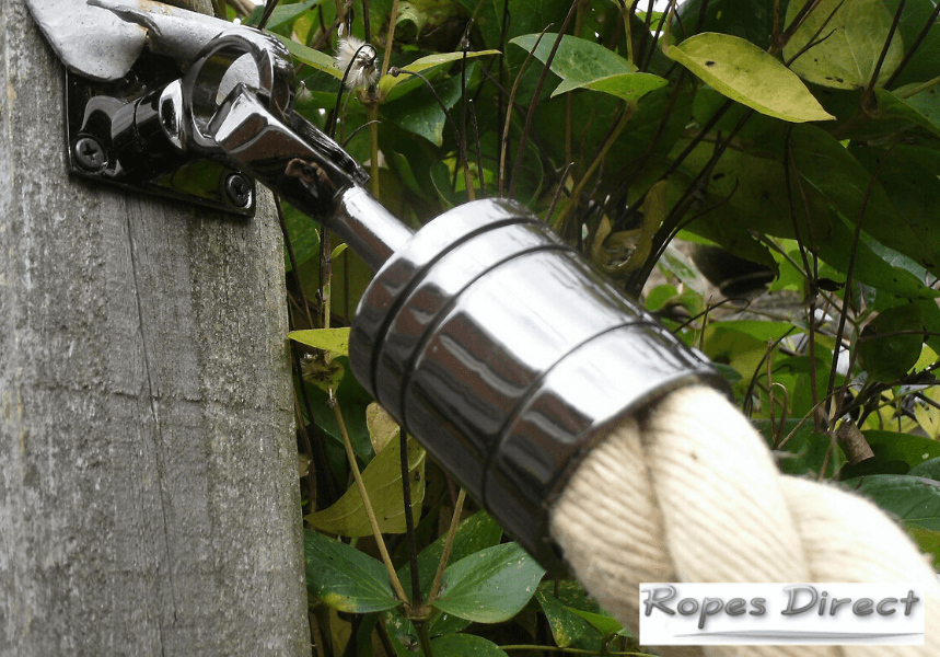 metal rope fittings used to create a rope fence
