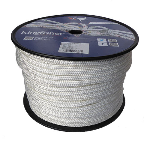 10mm 100m Solid White Polyester Braid on Braid Rope | Ropes Direct