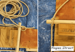 photos to demonstrate how to make a rope ladder