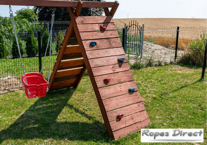 climbing stones in backyard playground