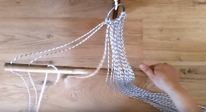 Threading rope for rope hammock