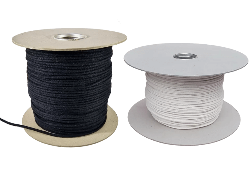 Black and white cotton cords available at RopesDirect