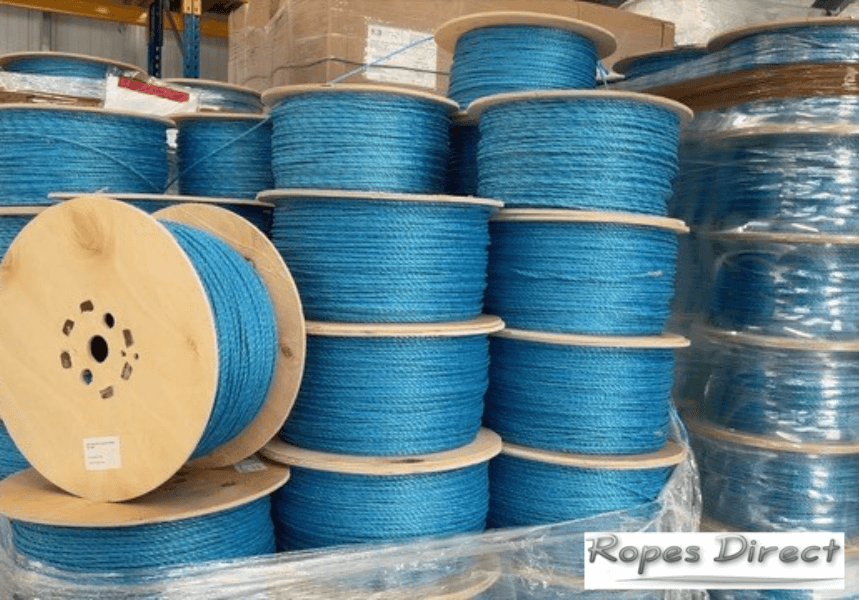 Blue polypropylene rope