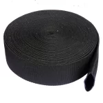 Roll of woven black polyester sleeving