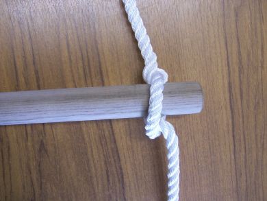 Rope ladder with polyester rope