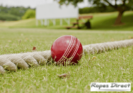 Pitch with cricket boundary ropes