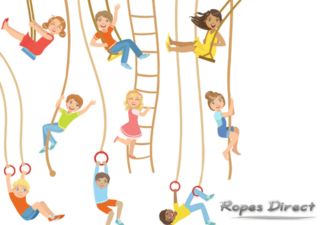 Children playing on jungle gym