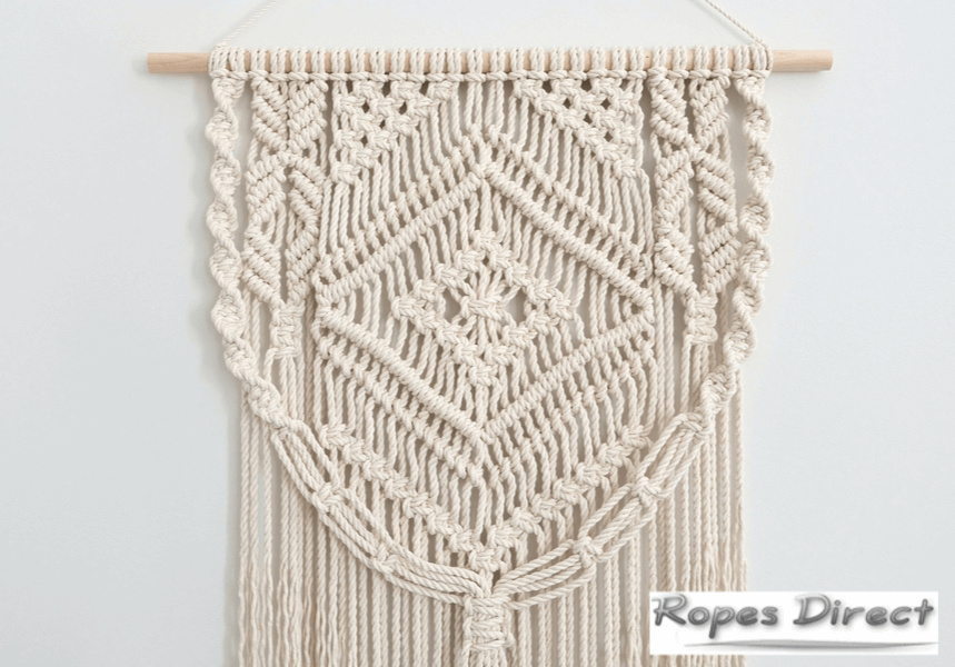 wall decor created with macrame rope