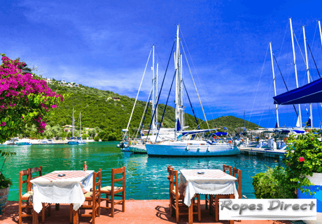 sailing boats with mooring ropes