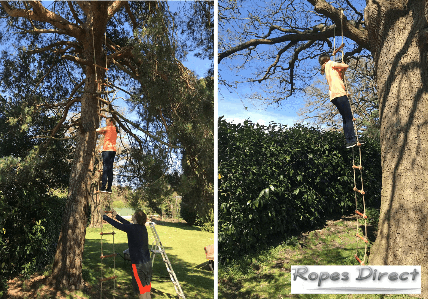 Photos of a rope ladder made by a customer