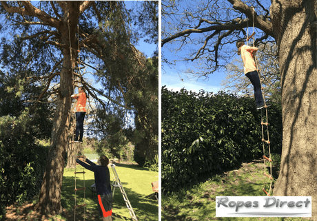Photos of a rope ladder made by a customer