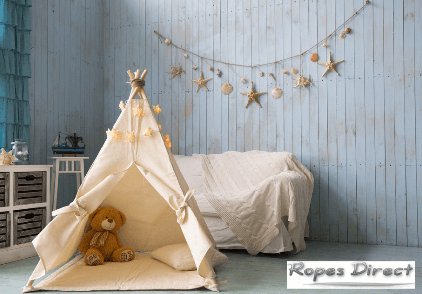 Example of kids teepee made using rope from RopesDirect
