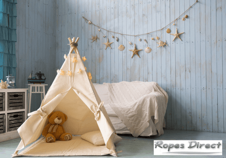 Example of kids teepee made using rope from RopesDirect