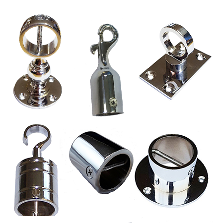 Glossy Chrome Rope Fittings