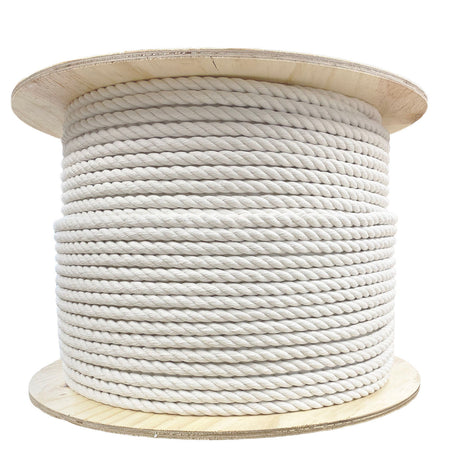10mm Cotton Rope - 220m reel on white background.