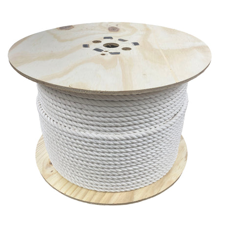 10mm Cotton Rope - 220m reel on white background.