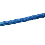 close-up of a 14mm Blue rope on a white background