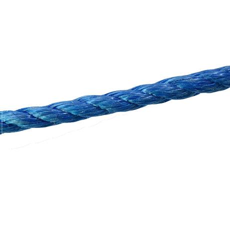 close-up of a 14mm Blue rope on a white background