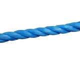 close-up of an 18mm Blue rope on a white background