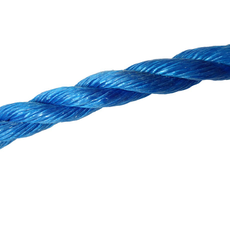 close-up of a 28mm Blue rope on a white background