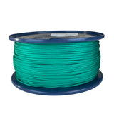 spool of 2mm green braided cord on a plastic reel on a white background