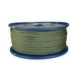spool of 2mm khaki braided cord on a plastic reel on a white background