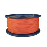 spool of 2mm orange braided cord on a plastic reel on a white background