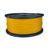 spool of 2mm yellow braided cord on a plastic reel on a white background