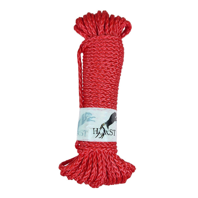 10m Hank of 3mm red braided multicord on a white background