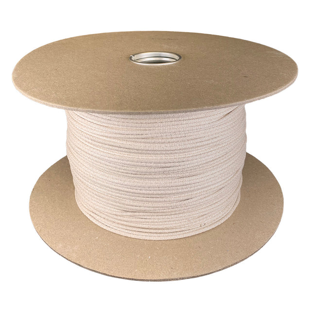 spool of 3mm natural cotton cord on white background