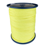 spool of 3mm fluro braided cord on a plastic reel on a white background