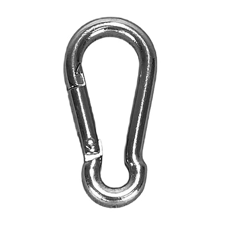 A 4mm stainless steel carbine hook on a white background.