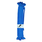 10m Hank of 6mm blue braided multicord on a white background