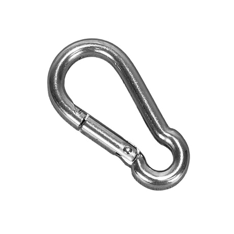 A 6mm stainless steel carbine hook on a white background.