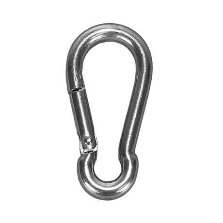 A 6mm stainless steel carbine hook on a white background.