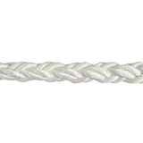 White 20mm braided nylon rope on a white background
