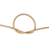 Beige shock cord with a knot on a white background