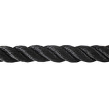 Black rope close-up on a white background