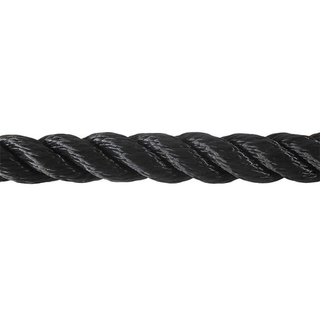 Black rope close-up on a white background