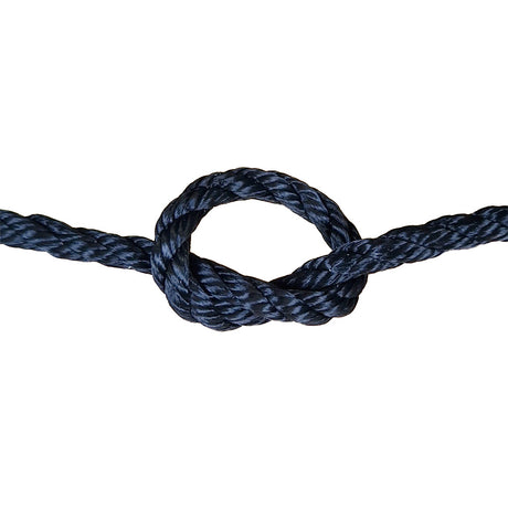 Black rope with a knot on a white background