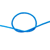 knot of blue rope in a white background