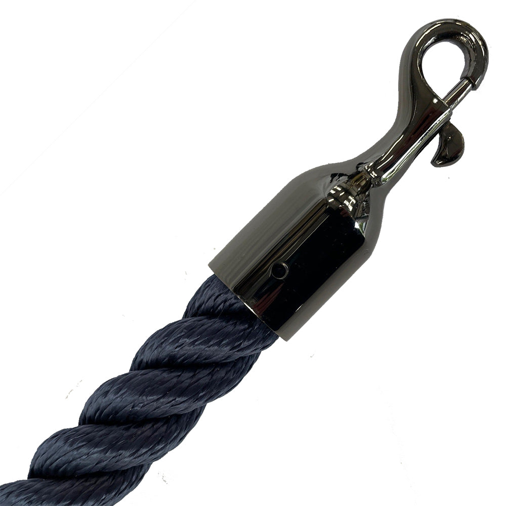 Navy Blue Ready-made barrier ropes with fitted trigger hooks – RopesDirect